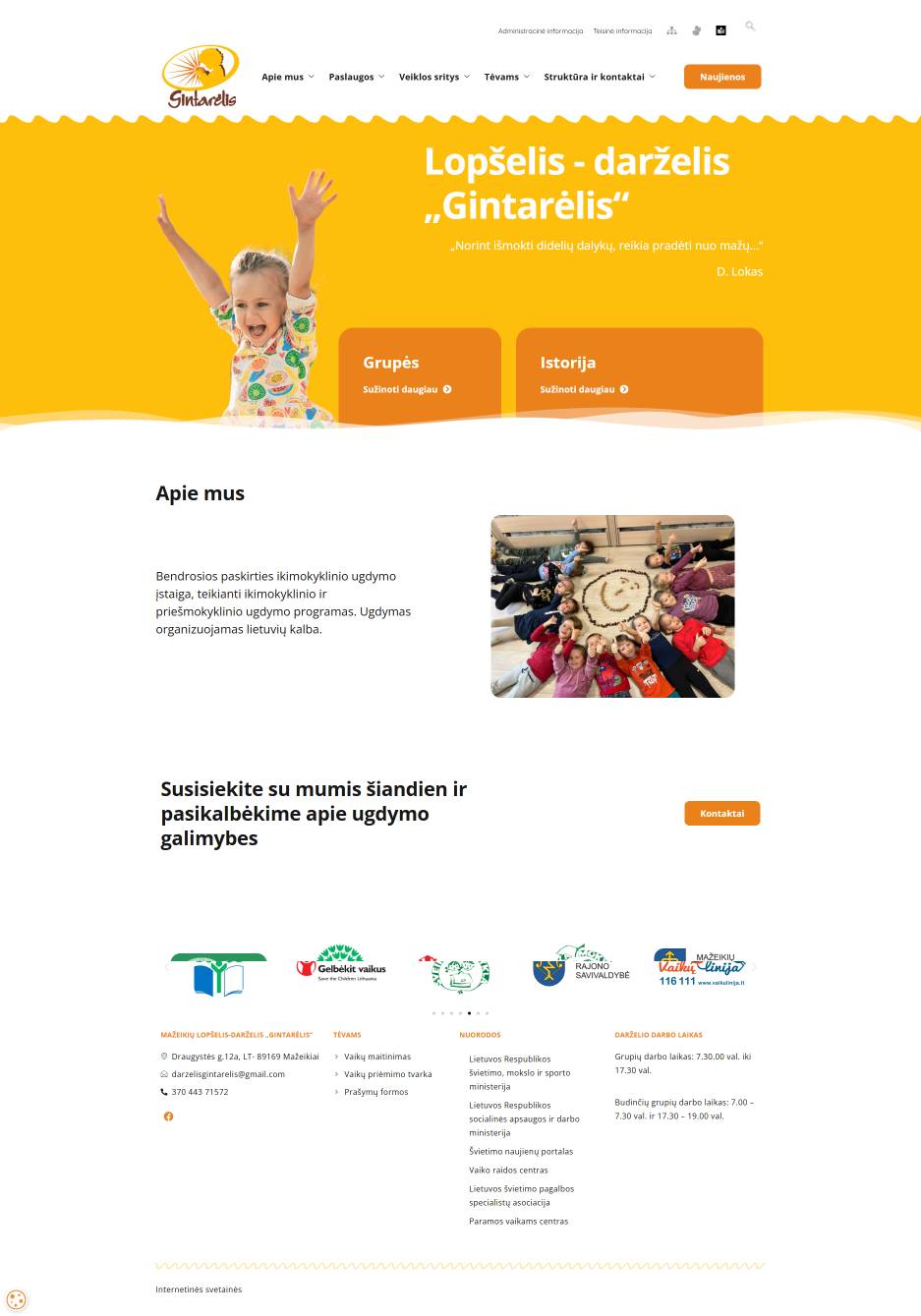 Guardería y jardín de infancia Gintarėlis en Mažeikiai