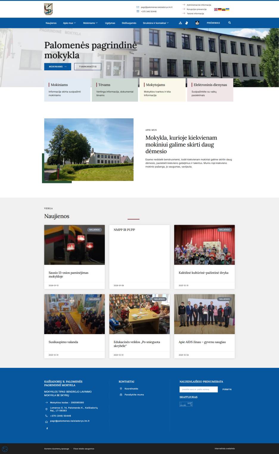 Escuela Primaria de Palomenė en el distrito de Kaišiadorys